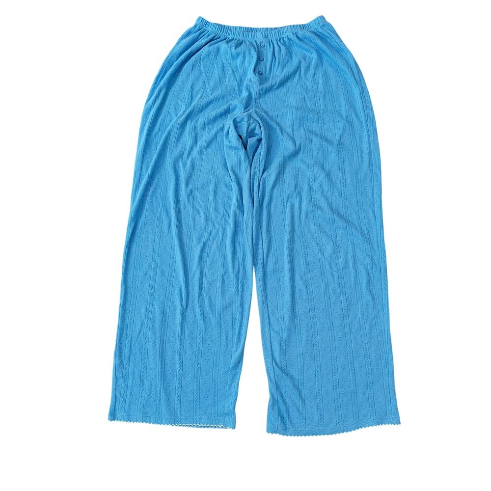 Aerie Off-Duty Pointelle Periwinkle Trouser PJ Womens Small - Picture 2 of 4
